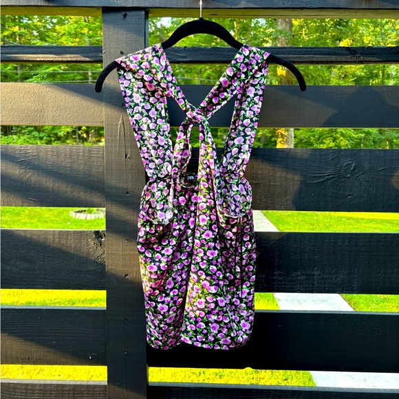 NWT ZARA Floral Sleeveless Blouse Tank Top Size XS - Picture 2 of 5